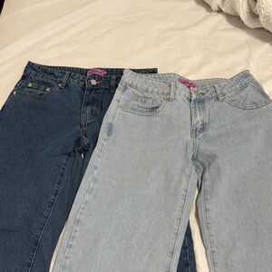 TWO EDIKTED Petite Raelynn Washed Low Rise Baggy Jeans in small